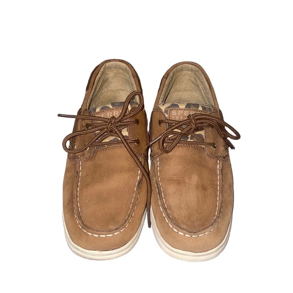 Sperry Topsider G Intrepid Leopard Print Boat Shoes Size 7 ladies 5 Girls - Picture 2 of 9
